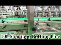 750 botellas/hora de champú de limpieza automática con línea de etiquetado de tapón para botellas de 10L