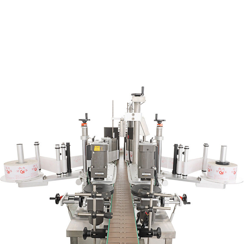 1 Máquina de etiquetado de doble cara de acero inoxidable SUS 304 para botellas de detergente para ropa