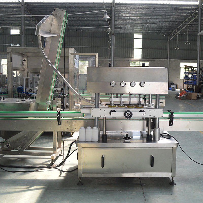 Máquina de tapón lineal totalmente automática para botellas con rosca metálica fácil de hacer y mantener