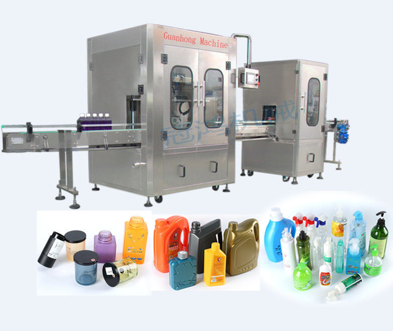 Máquina eléctrica de llenado de botellas de perfumes, tapa y etiquetado para producción automática