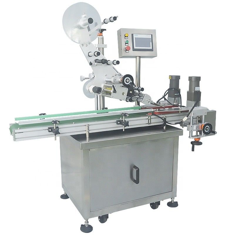 Máquina automática de etiquetado de superficies planas para botellas redondas
