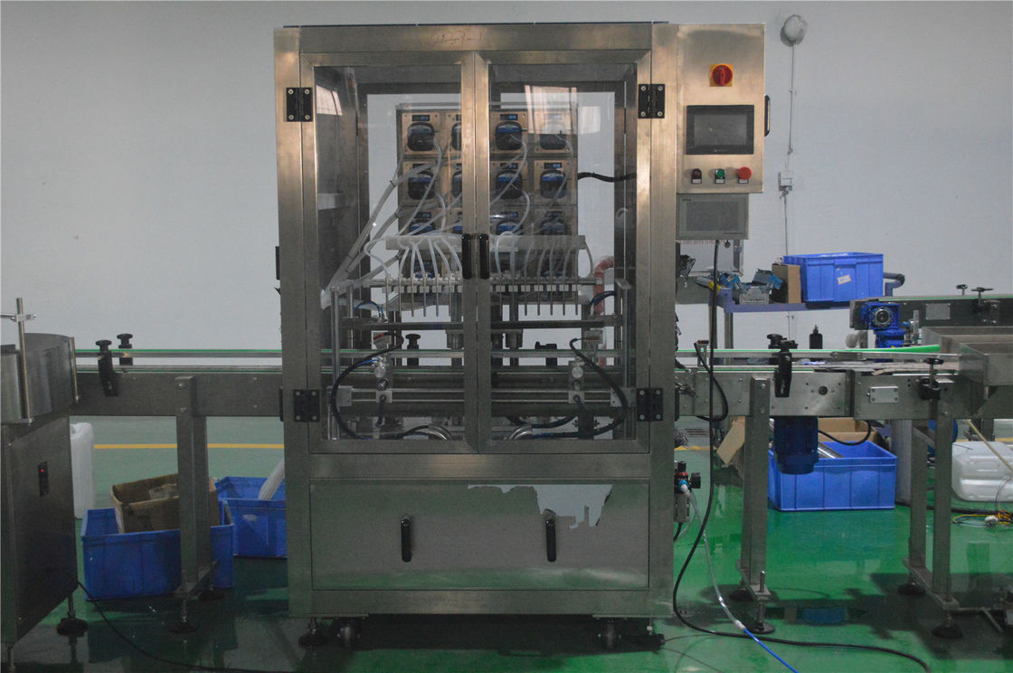 16 cabezas botella de cuidado de la piel bomba peristáltica línea de producción de máquina de llenado para la salida