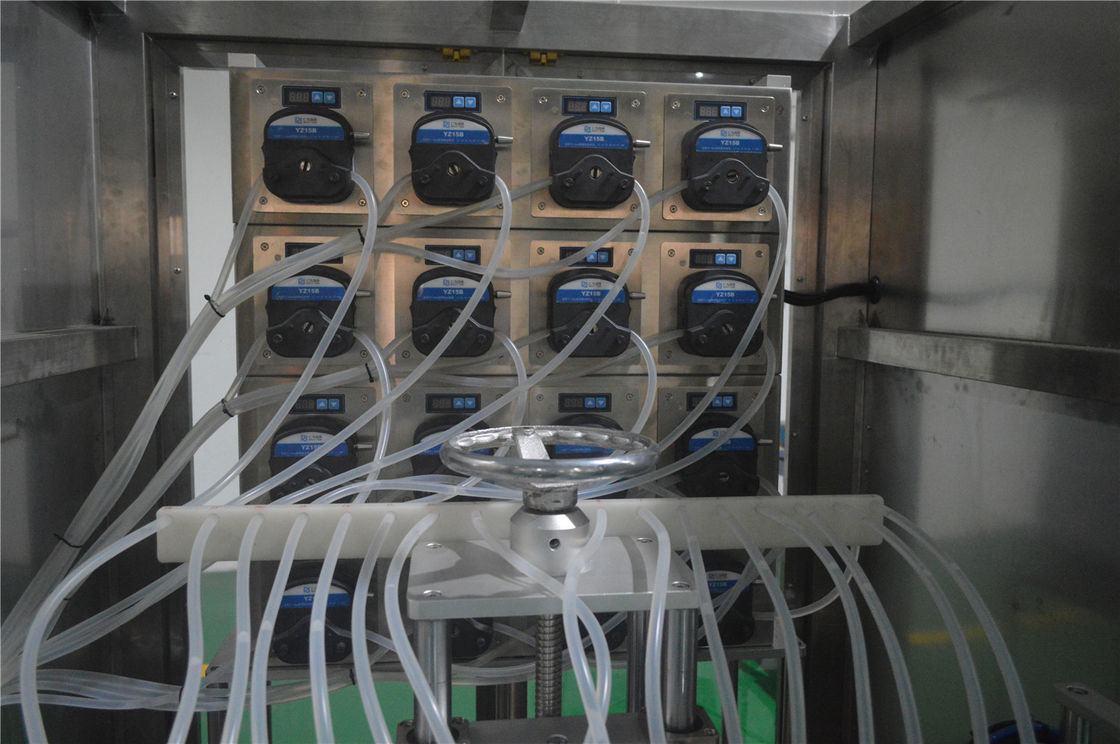 16 cabezas botella de cuidado de la piel bomba peristáltica línea de producción de máquina de llenado para la salida