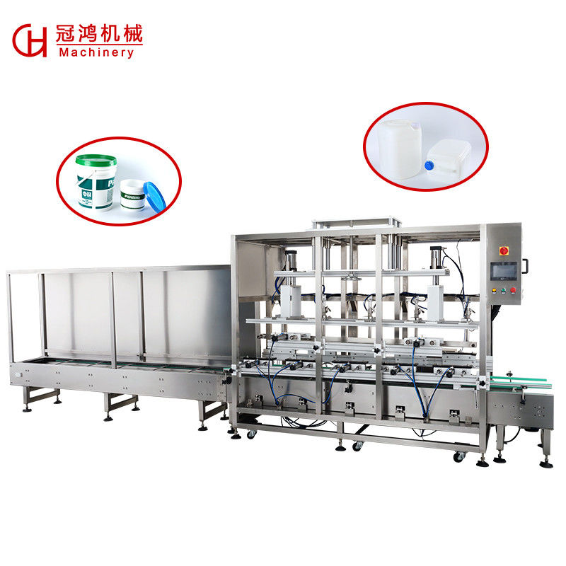 Conexión de enchufe con 5 cabezas Máquina automática de llenado de pintura de alta velocidad de 20L para botellas
