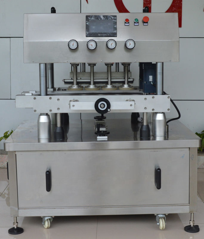 Máquina de tapón de botellas de sellador de neumáticos neumáticos con rotación de ruedas de 8 pares y clasificador
