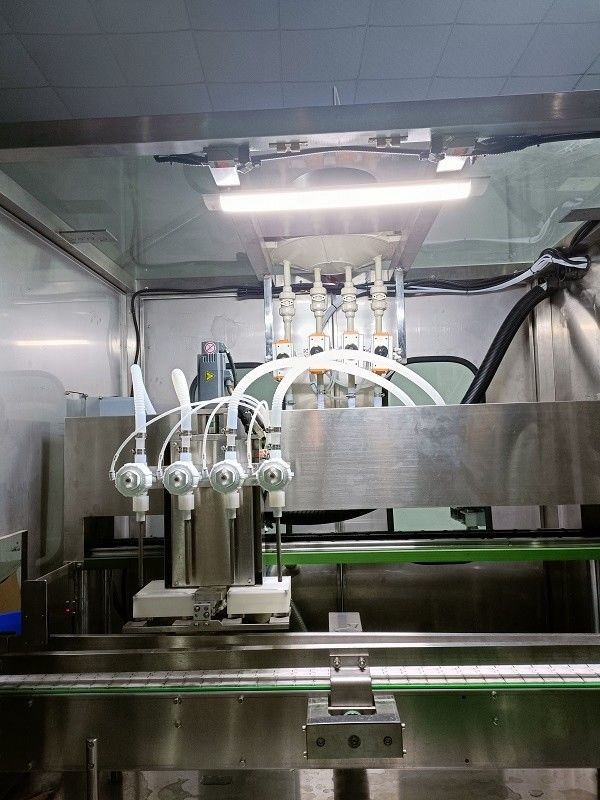 Máquina de llenado de tipo servo pistón de 4 cabezas para línea de producción automática de ácido sulfúrico